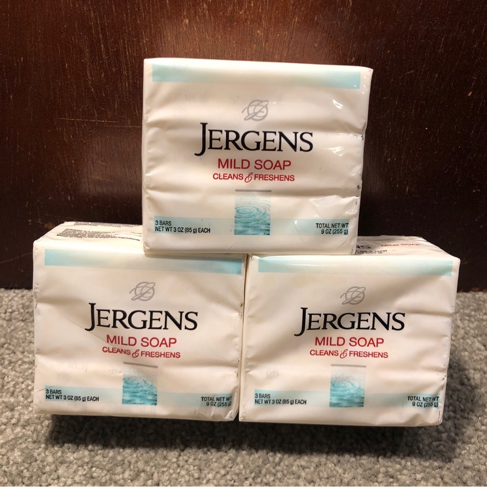 X3 Jergens Mild Soap, Cleans & Freshens, 3 Bars- 3oz Each (9oz Total)
